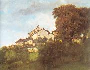Courbet, Gustave The Houses of the Chateau D Ornans painting